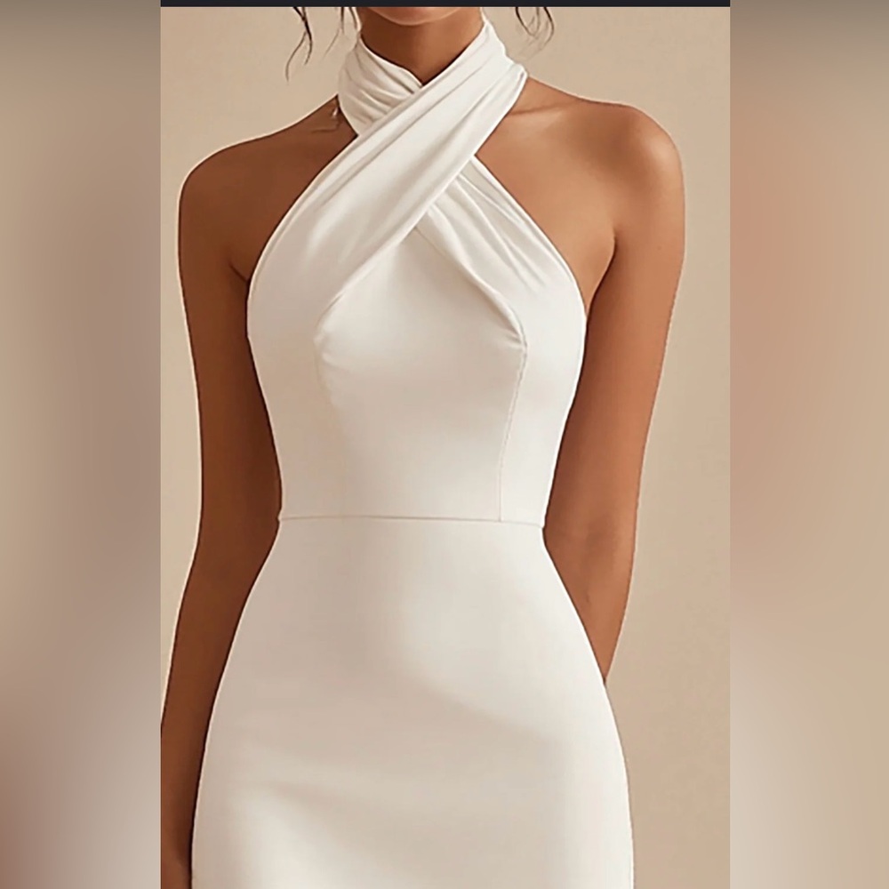 Chic One Shoulder Cream Dress